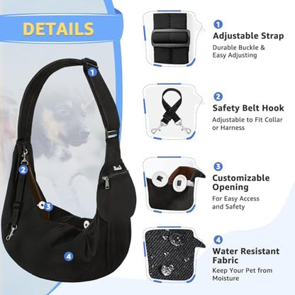 SlowTon Dog Carrier Sling - Thick Padded Shoulder Strap Adjustable, B XS