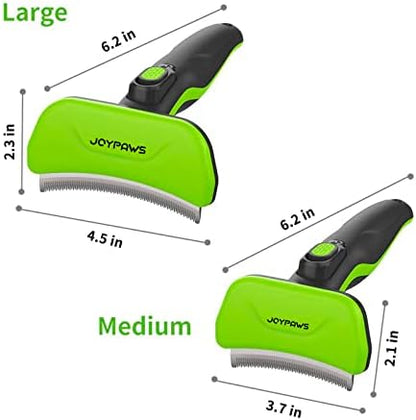 Pet Grooming Brush for Dogs and Cats, Self-Cleaning Undercoat Deshedding Tool, Effectively Reduces Shedding by Up to 95%, Long or Short Hair Remover for Grooming, Green, Hair Brush