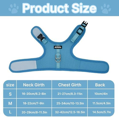 AIITLE Adjustable Rabbit and Leash Set - Lightweight & Portable, Padded Vest with Magic Tape Design, Indoor/Outdoor Use - Fits Hamsters, Rats, Iguanas, Puppies, Cats, Blue M