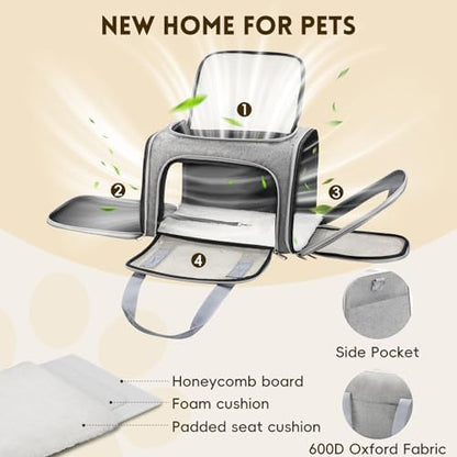 Cat Carrier Soft, Dog Carriers for Small Dog/Large Cat (Up to 16lb)