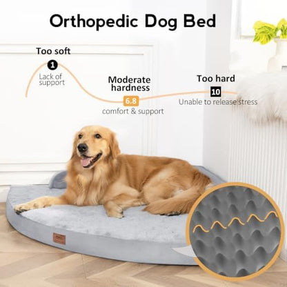 MEKIY Orthopedic Waterproof Dog Bed with Sides for Extra Large Sizes Dogs