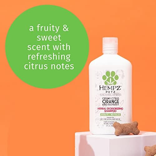 Hempz Petz Dog Shampoo, Citrus Orange & Red Raspberry, 17 oz.