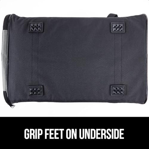 GORILLA GRIP Cat Carrier Travel Bag Up to 15 Lbs, Soft Collapsible Small Dog Carriers, Top and Side Entry Breathable Mesh, Grip Feet on Underside, Cozy Washable Waterproof Pad, Portable Kennel, Gray