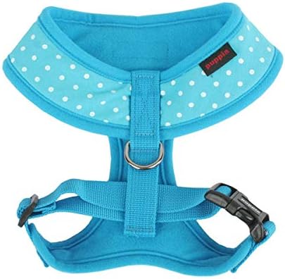 Puppia Dotty Dog Harness Over-the-Head No Pull No Choke Walking Training Adjustable for Small & Medium Dog, X-Small, Sky Blue