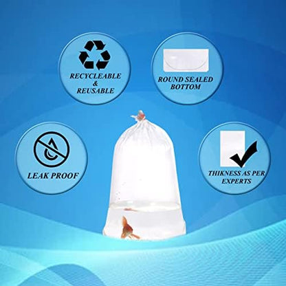 Fishery Bags 4 Inches Leak Proof Rounded Bottom Clear Plastic Fish Bags for Shrimps and Betta Fish Transport. (4" x 12" / 100 Pack / 3 Mil)