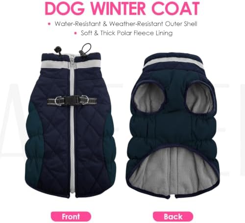 AOFITEE Dog Jacket for Large Dogs Warm Dog Winter Coats with Harness