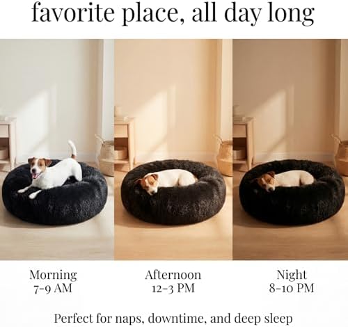nononfish Cozy Donut Dog Bed,Soft Calming Bed for Small Pets