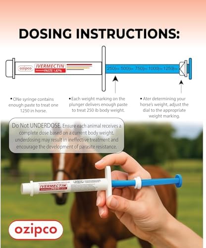 Ivermectin Horse Paste 1.87% | Apple Flavor – 6.08g Syringe for Equine Use Only Up to 1250 LB (2-Pack)
