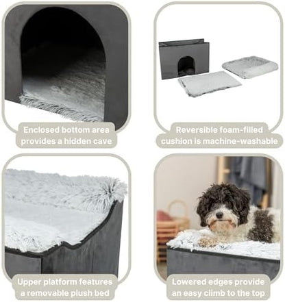 Trixie Harvey Cave - Cat Bed - Soft and Durable Cube House - Foldable Hideaway - Pet Condo for Indoor Cats and Small Dogs