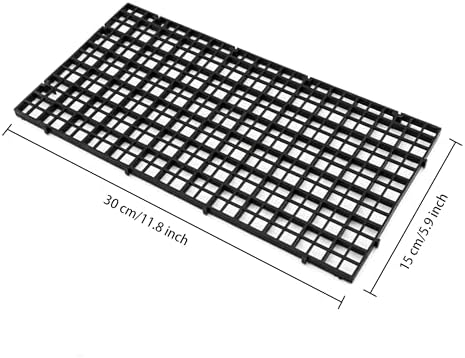 Aquarium Fish Tank Bottom Isolation 8 Pcs, Plastic Egg Crate Grid Divider Tray Egg (S 8pcs Black)