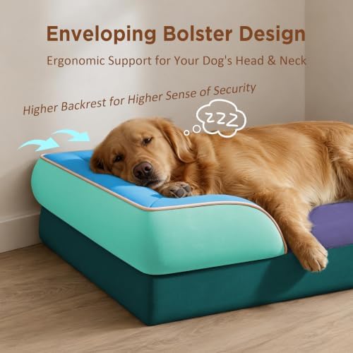 Comfort Expression Orthopedic Dog Bed for Extra Large Dogs with Bolster