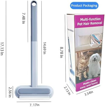 14" Long Handle Pet Hair Remover for Furniture & Couch, Reusable Cat Dog Fur Cleaner Tool for Carpet, Car Seat