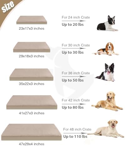 KSIIA Orthopedic Dog Bed for Medium Dogs with Waterproof Lining,Khaki,29x18