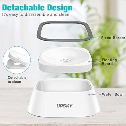 UPSKY 35oz No-Spill Pet Water Bowl, Slow Water Feeder for Dogs and Cats