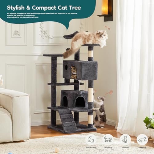 DUMOS 54 Inch Cat Tree Tower with Scratching Posts