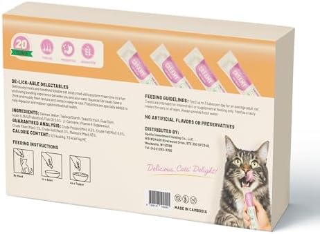 PETPHABET Lickable Cat Treats Squeeze, Salmon Recipe 20 Tubes