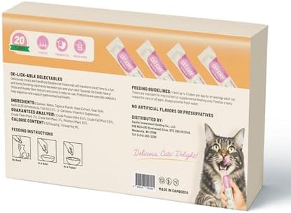 PETPHABET Lickable Cat Treats Squeeze, Salmon Recipe 20 Tubes