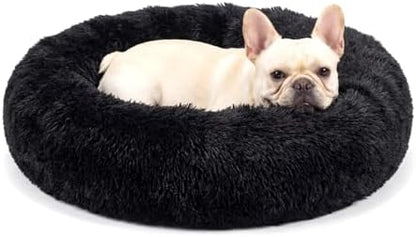 nononfish Puppy Bed for Small Dogs,Calming Donut Plush Pet Bed