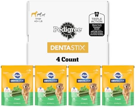Pedigree Dentastix Large Breed Dental Dog Treats, Fresh, 60 Count