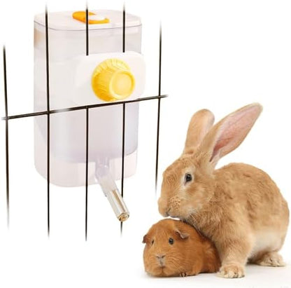 24oz Rabbit Water Dispenser No Drip for Cage, Hanging Automatic Guinea Pig Water Bottle Large Small Aniaml Cage Accessories for Ferret Guinea Pig Rat Rabbit (White)