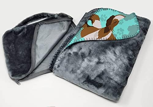 Caroline's Treasures MLM1031TBLT Shih Tzu Soft Travel Blanket with Bag Airplane Blanket, Indoor Outdoor Camping Blanket for Traveling, Picnics, Beach Trips, Concerts