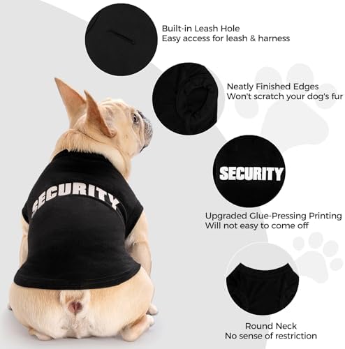 BINGPET Dog Security Shirt, Soft Cotton Puppy T-Shirt, Halloween Costumes