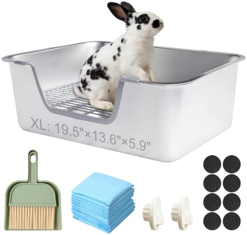 Stainless Steel Rabbit Sifting Litter Box (XL)