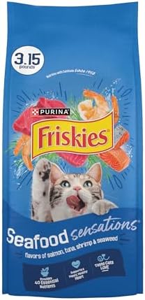 Friskies Purina Dry Cat Food, Seafood Sensations - (4) 3.15 lb. Bags
