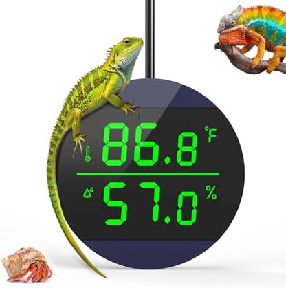 QZQ Reptile Thermometer and Humidity Gauge, Digital Display, Blue