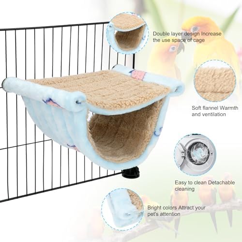 BWOGUE Bird Nest Bed Hanging Hammock, Parakeet Bed for Cage, Cockatiel Bed