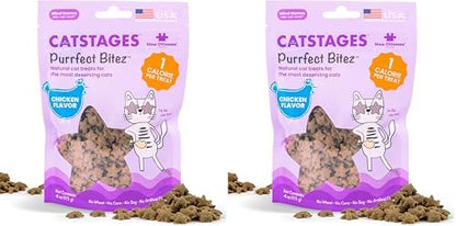 Catstages by Nina Ottosson Purrfect Bitez Natural Crunchy Cat Treats for Puzzles, Toys, Feeders, & Training, USA-Made, Real Chicken Flavor, 4oz (Pack of 2)