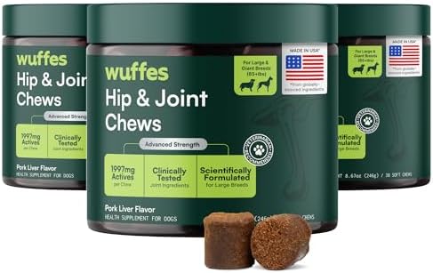 Wuffes Advanced Hip & Joint Chews for Large Breed Dogs (3-Pack)