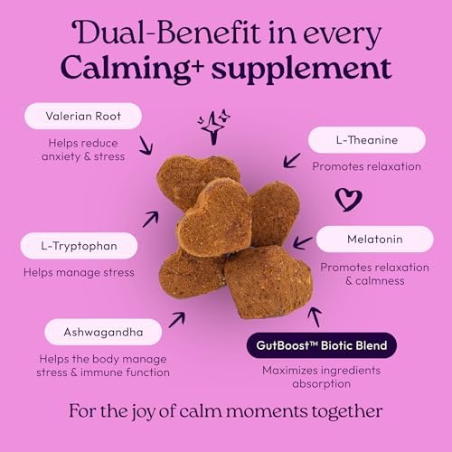 WellJoy Calming Dog Supplement + L-Theanine, Melatonin, GutBoost, 90ct