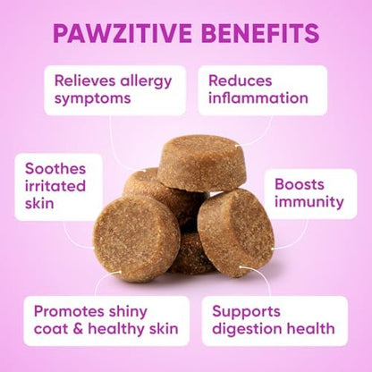Dog Allergy Relief Chews for Itchy Skin - Seasonal and Food Allergy Chews for Shedding, Licking Paws, Hot Spot, Ears - USA Product - Omega 3 Fish Oil Skin & Coat Supplement - Anti Itch Immune Treats