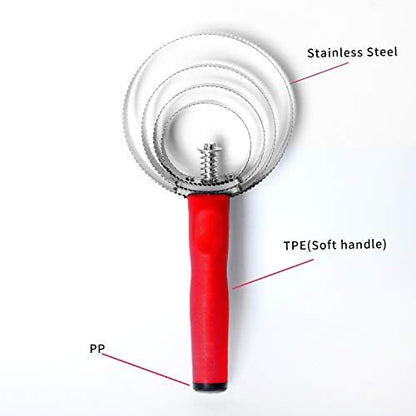BOTH WINNERS Reversible Stainless Steel Curry Comb with Soft Touch Grip (Red)