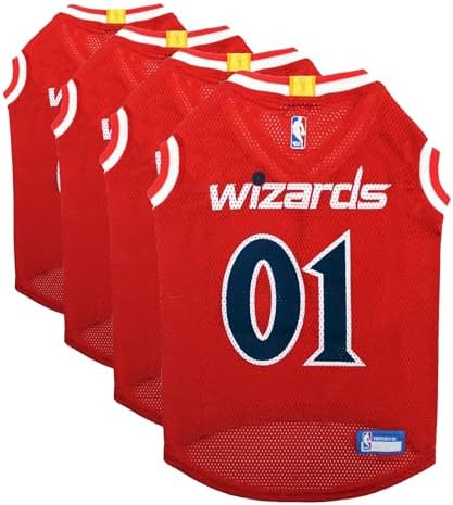 NBA Washington Wizards Dog Jersey, Medium - Tank Top Basketball Pet Jersey (Pack of 4)