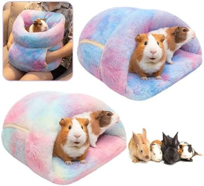 Wenqik 2 Pcs Guinea Pig Fleece Hideouts, Gradient Colors, Blending
