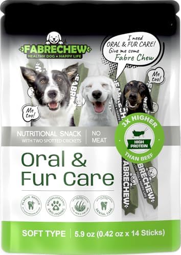 Cricket Protein Dog Treats – Hypoallergenic High-Protein Soft Dental Chews for Sensitive Dogs (14 Pcs) (Oral & Fur Care)