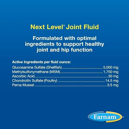 Farnam Next Level Joint Supplement for Horses & Dogs Glucosamine MSM 128 oz