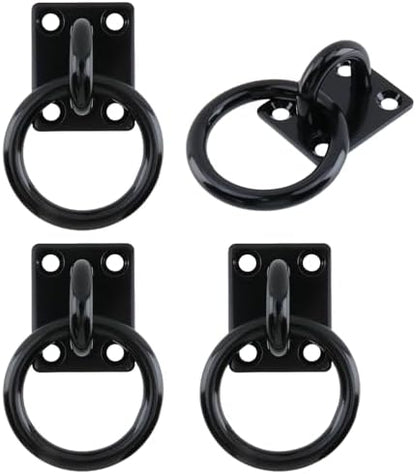 4Pcs 8mm 304 Stainless Steel Square Pad Horse Tie Rings