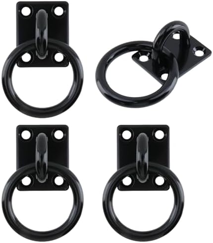 4Pcs 8mm 304 Stainless Steel Square Pad Horse Tie Rings