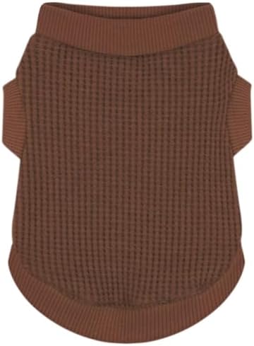 Cozy and Functional Dog Shirts for Small Puppies: Stretchable Brown Attire with Easy-On Design, Ideal for Chihuahuas and Yorkies - Enhance Comfort and Playfulness on Chill Days Small