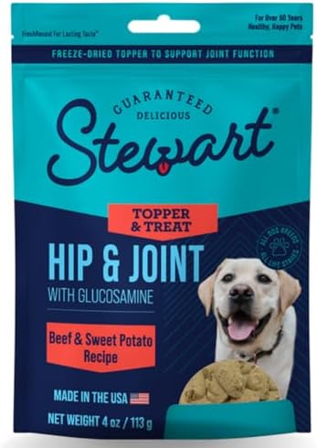 Stewart Freeze Dried Dog Treats & Food Topper, Hip & Joint Formula, 4 oz