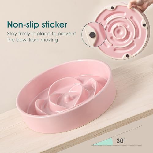 vancasso Ceramic Slow Feeder Dog Bowl, 3 Cups Puzzle Dish for Large Breeds
