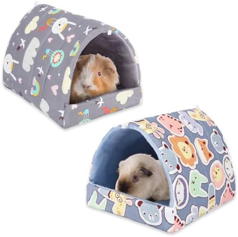 UPINS 2 Pack Guinea Pig Hideout,Guinea Pig Bed