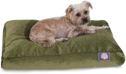 Majestic Pet Shredded Memory Foam Dog Bed Small with Removable Washable Cover – Rectangle Orthopedic Dog Bed–Durable Dog Crate Bed-Flat Dog Bed for Senior Dogs - (27x20) S - Villa - Fern