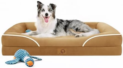 Homemate Dog Bed Large Sized Dog: 42"x30" Orthopedic Pet Bed with Toy