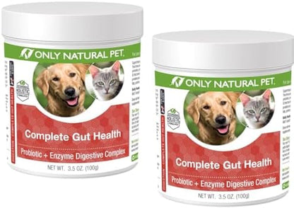 Only Natural Pet Complete Gut Health Complex - Probiotics & Digestive Enzyme Supplement for Dogs & Cats - Promotes Healthy Digestion, Immune System, Nutrient Absorption -3.5oz Powder (Pack of 2)