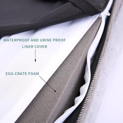 WINDRACING Orthopedic Dog Bed for Large Dogs, Bolster Sides Dogs Sofa Bed with Removable Washable Cover & Non-Skid Bottom, Soft Pet Bed with Egg Foam Dog Couch for Sleeping, 36 x 23 Inch, Gray