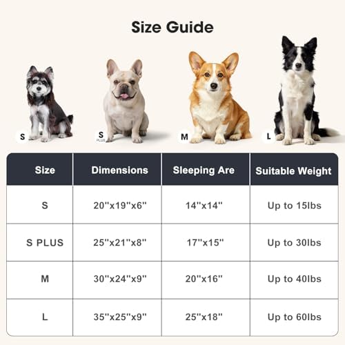 GASUR Large Dog Bed, Rectangle Washable Pet Beds, Orthopedic Dog Sofa Bed, Durable Pet Cuddler Anti-Slip Bottom, Soft Calming Sleeping Warming Puppy Bed (L (35"x 25"x 9"), Black)
